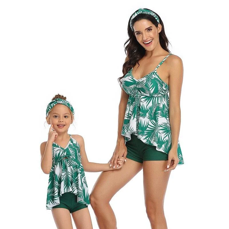 2020 New Mother And Daughter Swimsuit Mommy And Me Swimwear Bikini Family Matching Clothes Outfits Look Mom Baby Dress Clothing