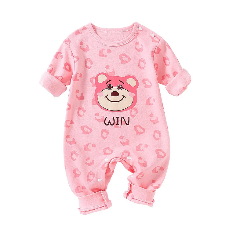 New Born Baby Onepiece Organic Cotton Pink Sleepsuit