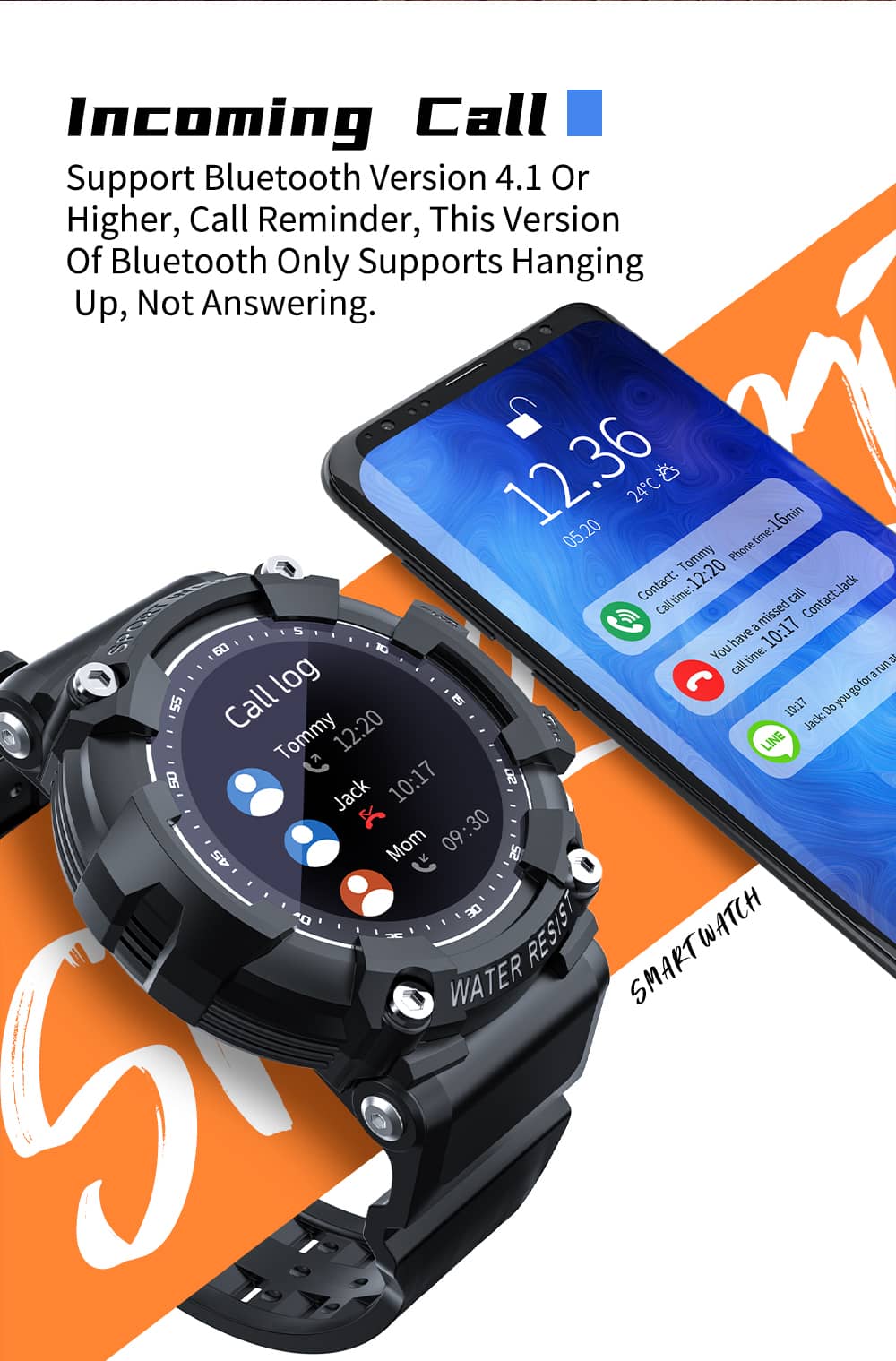 Findtime Military Smart Watch Heart Rate Blood Pressure Monitor 15+ Days Battery Life IP68 Waterproof