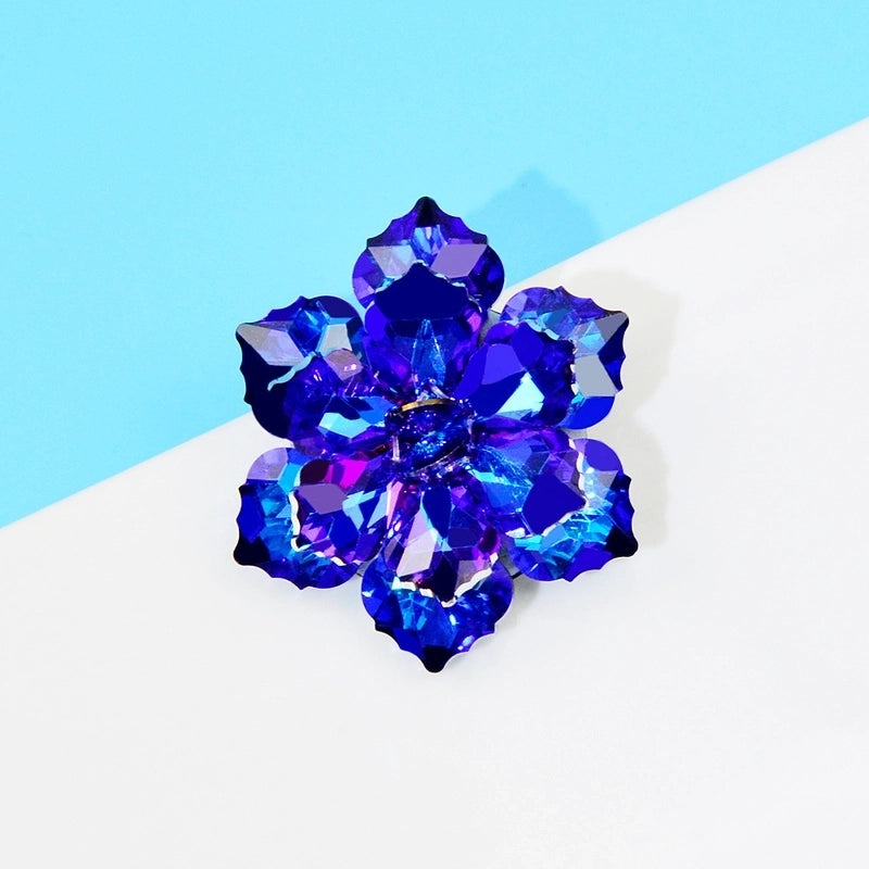 3 Pieces Sweet Pin Flower Alloy Crystal Women’S Brooches