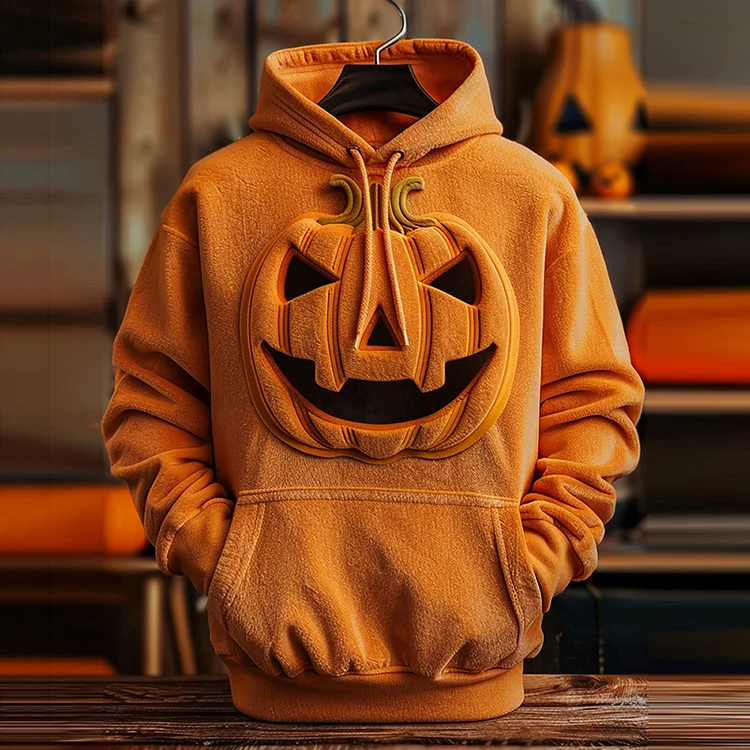 Comstylish Funny Halloween Pumpkin Printed Hoodie