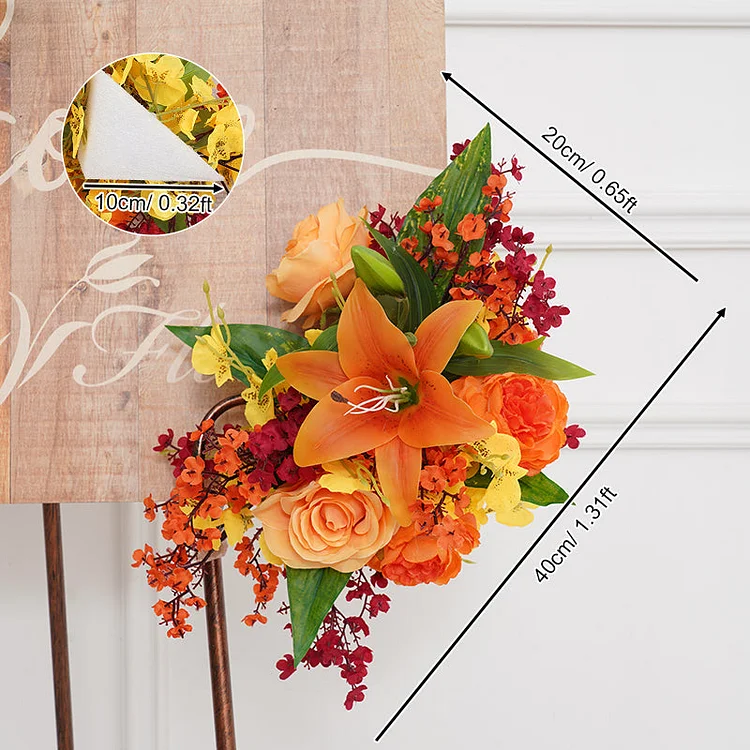 A8730 Colorful Baby's Breath Wisteria Sunflower Flower Row Arrangement Decor Wedding Backdrop Frame