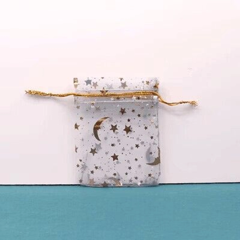 50 Pieces Star Moon Beam Gift Bag Ornament Candy Bronzing Gauze Bag