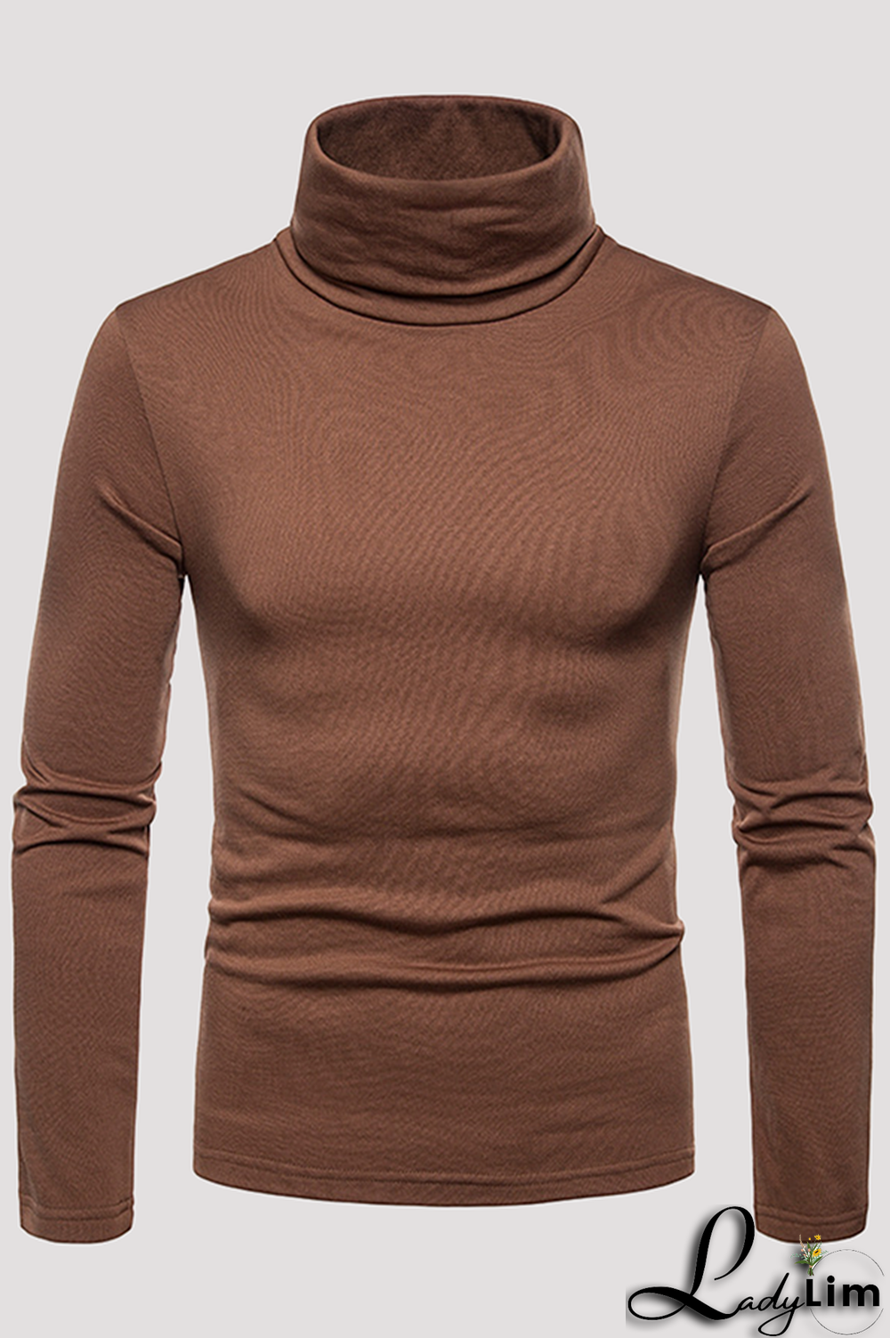 Navy Blue Fashion Casual Solid Split Joint Basic Turtleneck Tops