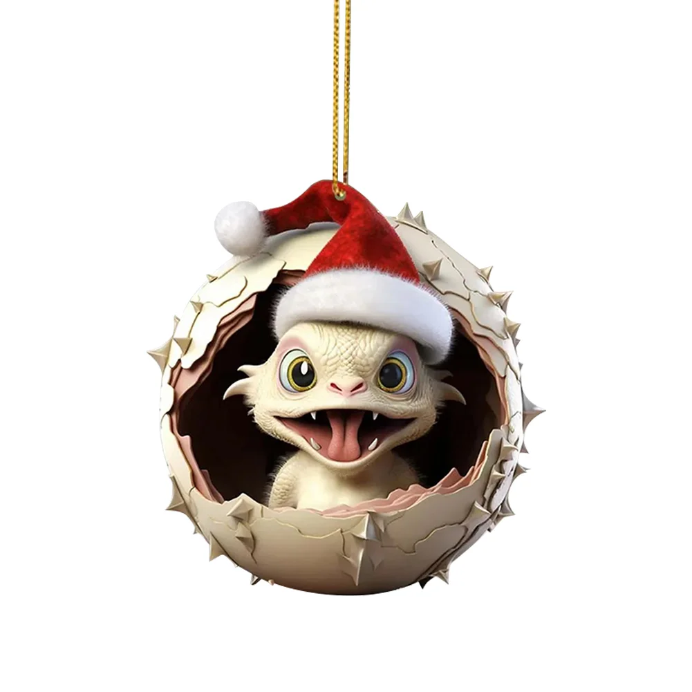 Christmas Dragon Egg Pendants Acrylic Cute Dragon Baby Decor Home Party Supplies