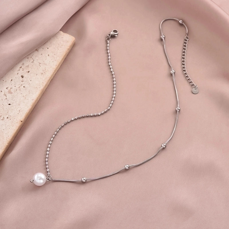 304 Stainless Steel Minimalist Polishing Geometric Pendant Necklace