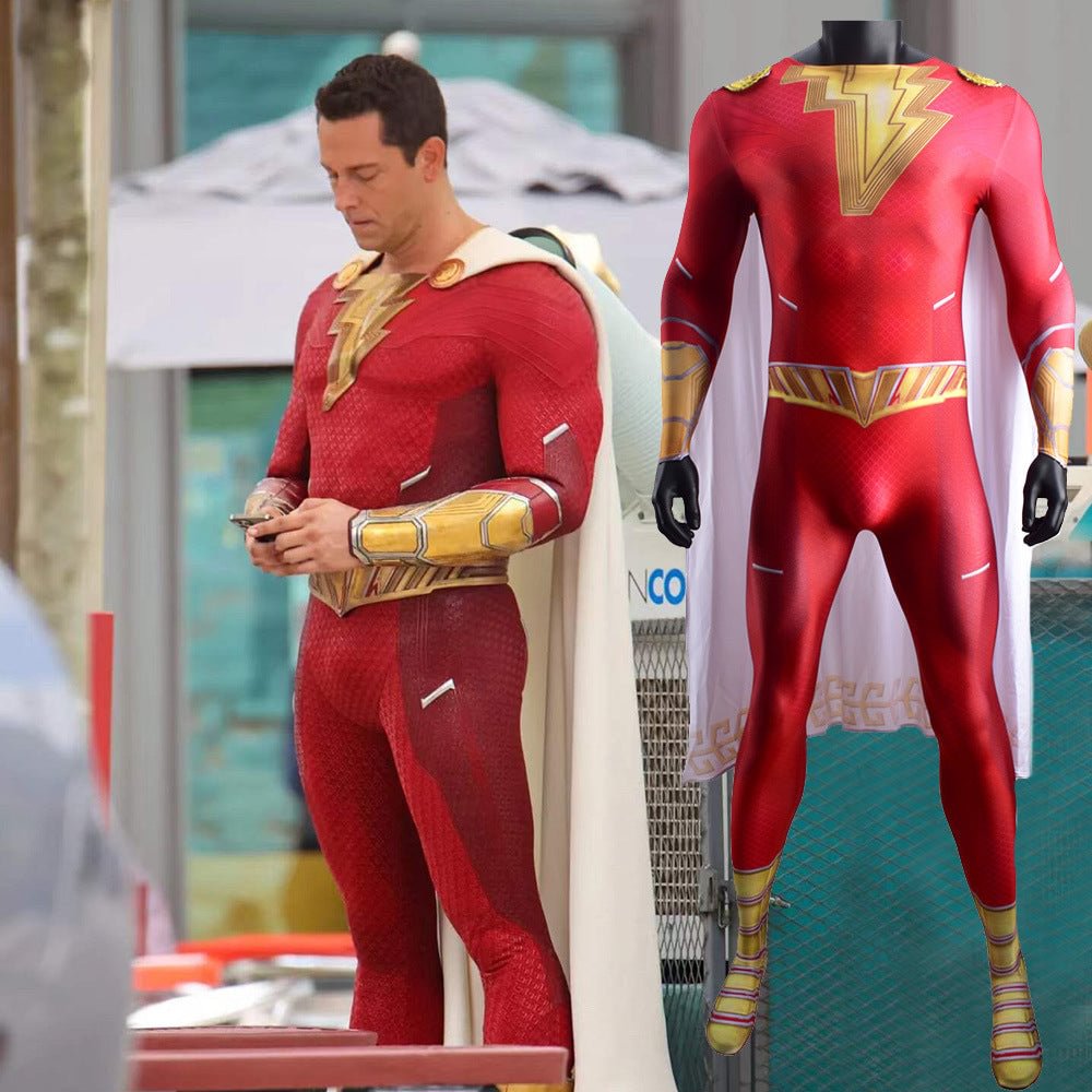 Shazam Captain Cosplay Costume Superhero Bodysuit Suit with Colak-elleschic