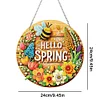 (US Only)Acrylic 2D Flat Hello Spring DIY Hanging Diamond Art Kits Wall Door Decoration