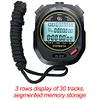 Digital Stopwatch Chronograph Sports Timer Stop Watch (Black/ 30 Tracks)