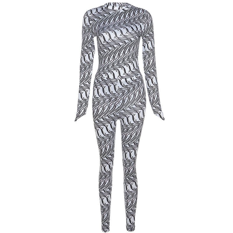 Hawthaw Women Autumn Long Sleeve Tops Long Pants Bodycon Printed Two Piece Set Suit Outfit 2021 Fall Clothes Wholesale Items