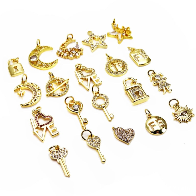 1 Piece Copper Zircon Heart Shape Pendant