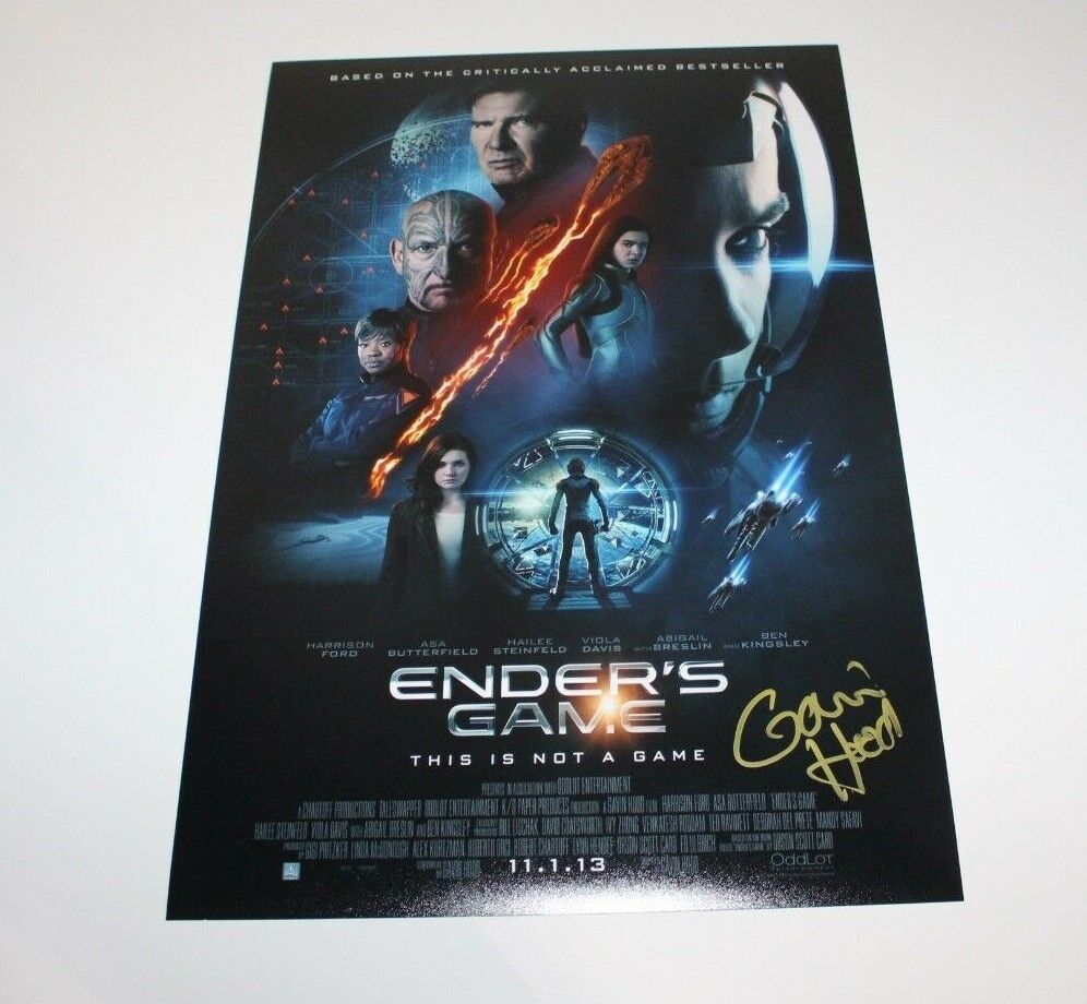 DIRECTOR GAVIN HOOD SIGNED ENDER'S GAME 12x18 MOVIE POSTER Photo Poster painting A w/COA TSOTSI