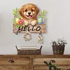 (US Only)Wood Hello Dog DIY Diamond Painting Hooks No Hole Punching Wall Decoration
