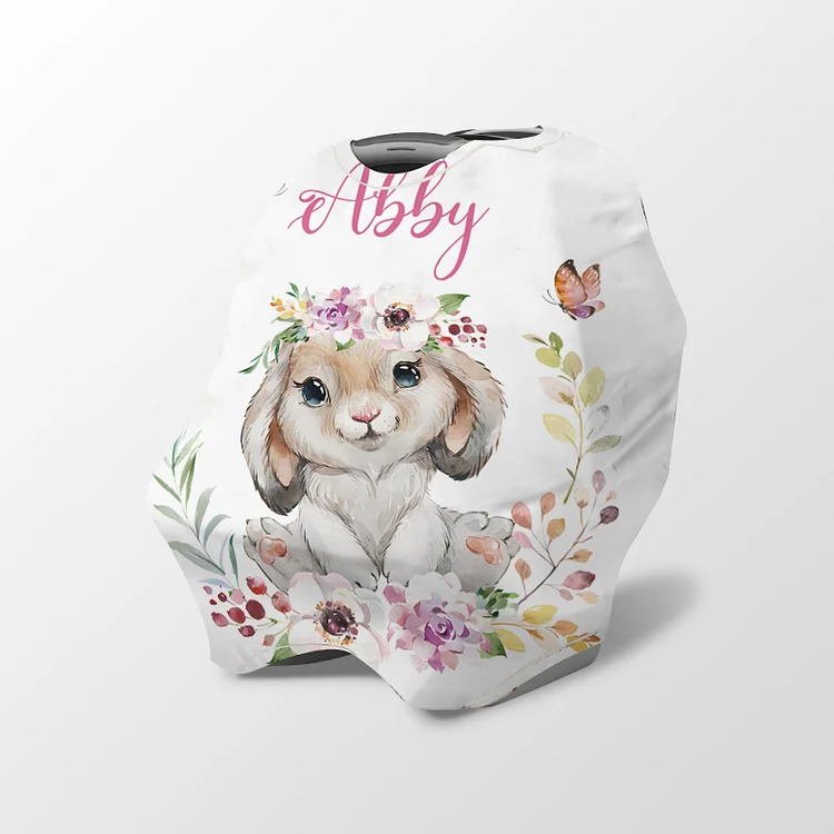 Personalized Bunny Baby Car Seat Canopy| Canopyl190
