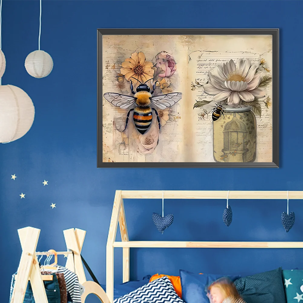 Diamond Painting - Full Round Drill - Bee(Canvas|40*30cm)
