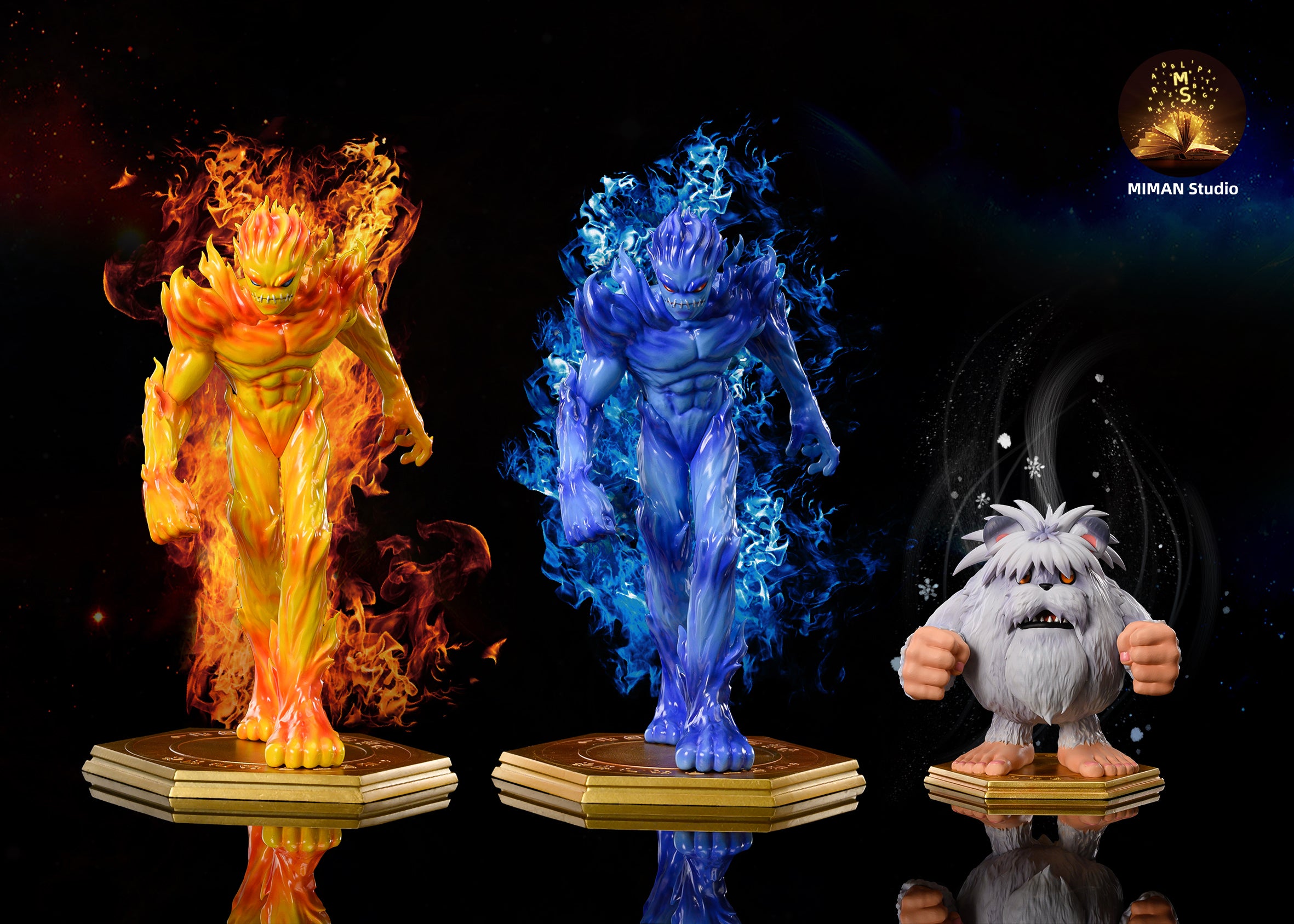 Meramon, Blue Meramon & Mojyamon - Digimon Resin Statue - MIMAN Studios ...