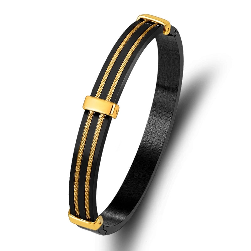 Classic Style Commute Color Block Stainless Steel Plating Unisex Bangle