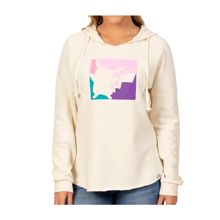 Pokémon Pikachu Color Block Bone Casual Hoodie