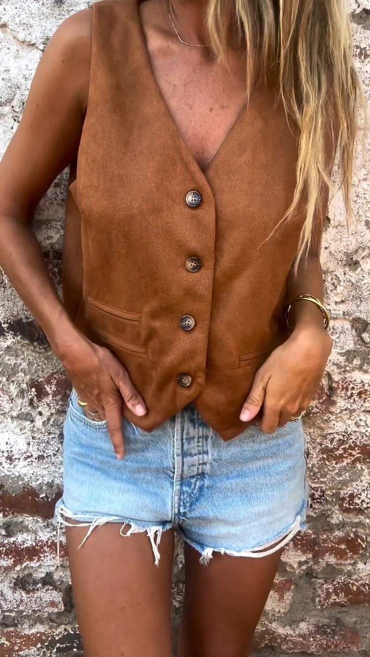 Cotton and Linen Casual Vest