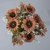 9 Stems Artificial Sunflower Bunch Autumn Home Interior Table Styling Wedding Floral Decor