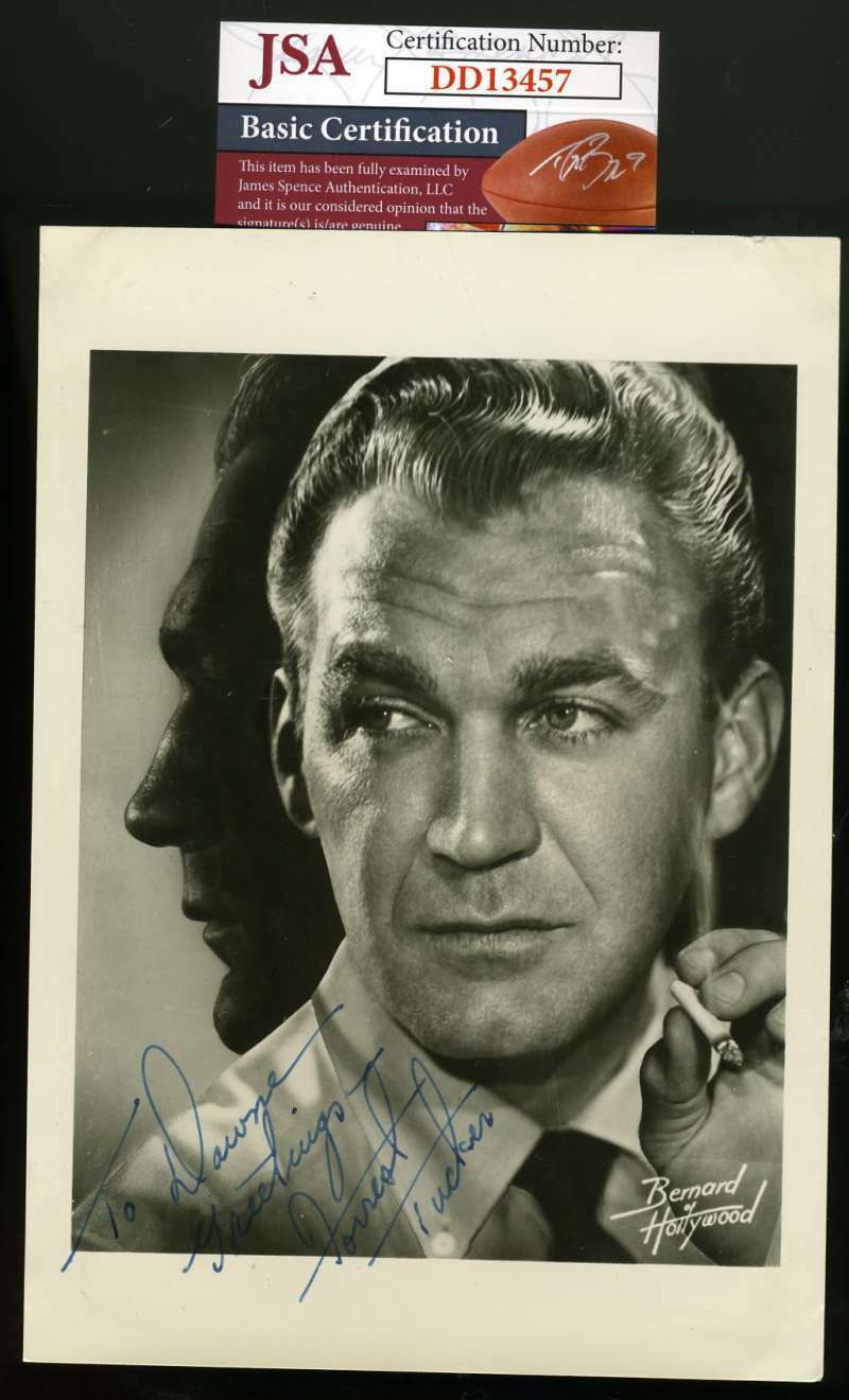 Forrest Tucker Jsa Coa Hand Signed 1952 5x7 Photo Poster painting Autograph