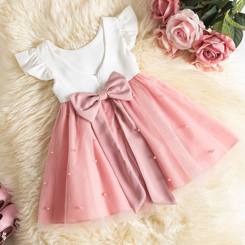 Summer Lace Dresses for Girls Pink Tutu Party Dress Kids Children Clothing Casual Wear Clothes Toddler Girl 1 2 3 4 5 Years