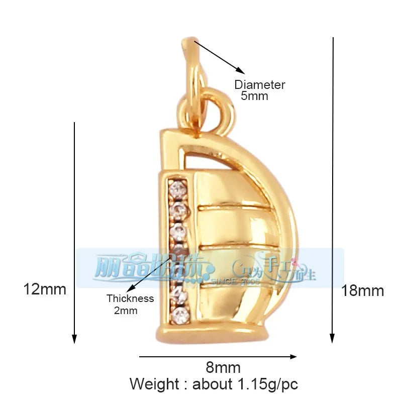 1 Piece 15 * 19mm Hole 5~5.9mm Copper Zircon Letter Heart Shape Pendant Jewelry Accessories