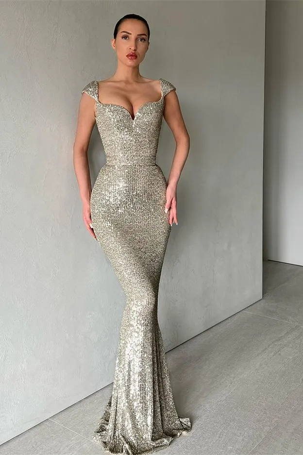 Mermaid Sequins Formal Prom Dress Long Evening Gown  cc259 main image 0