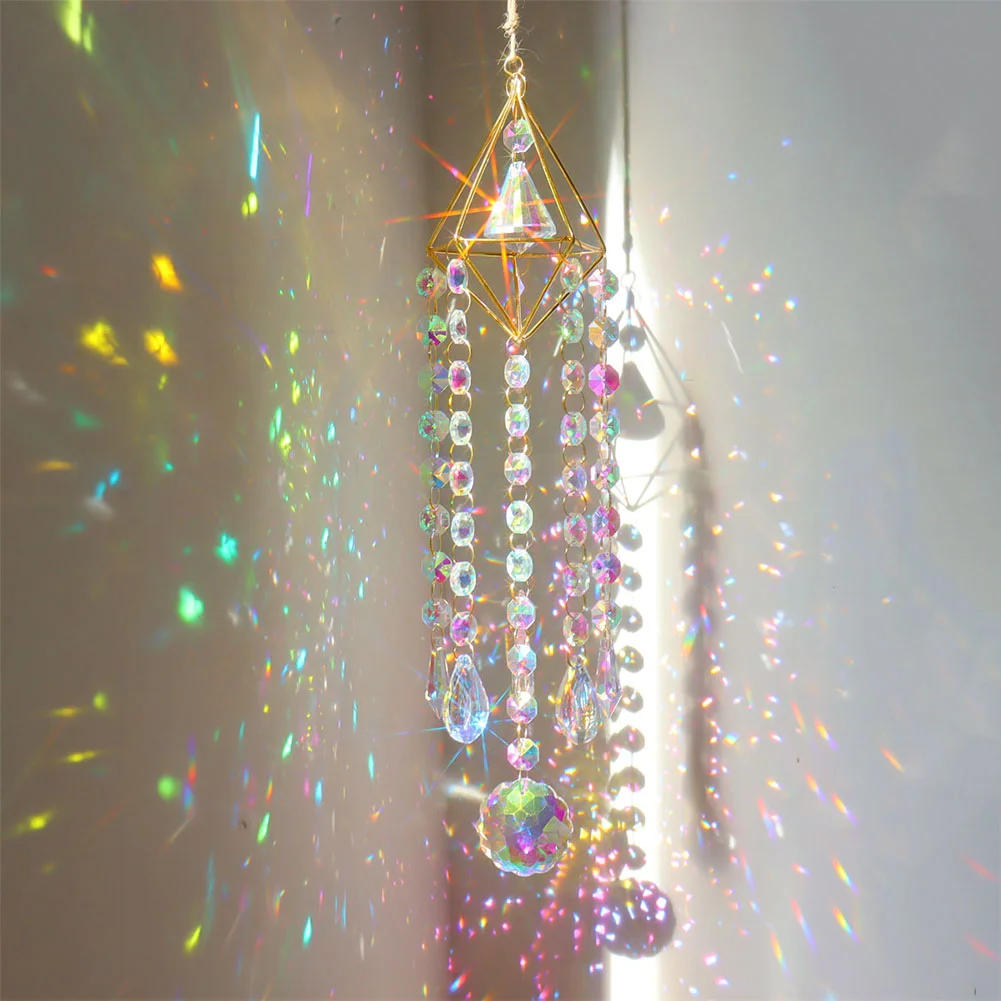 Wind Chime Pipa Prisms Crystals Catcher Hanging Drop Chandelier Ornaments