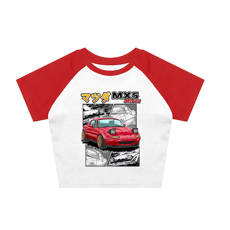 Archhold Japan Anime Initial D Hoodies Shirt Korean Fashion Graphic Trashy Crop Top Woman Y2k Graphic 2000s Y2K Summer Tshirt Clothes