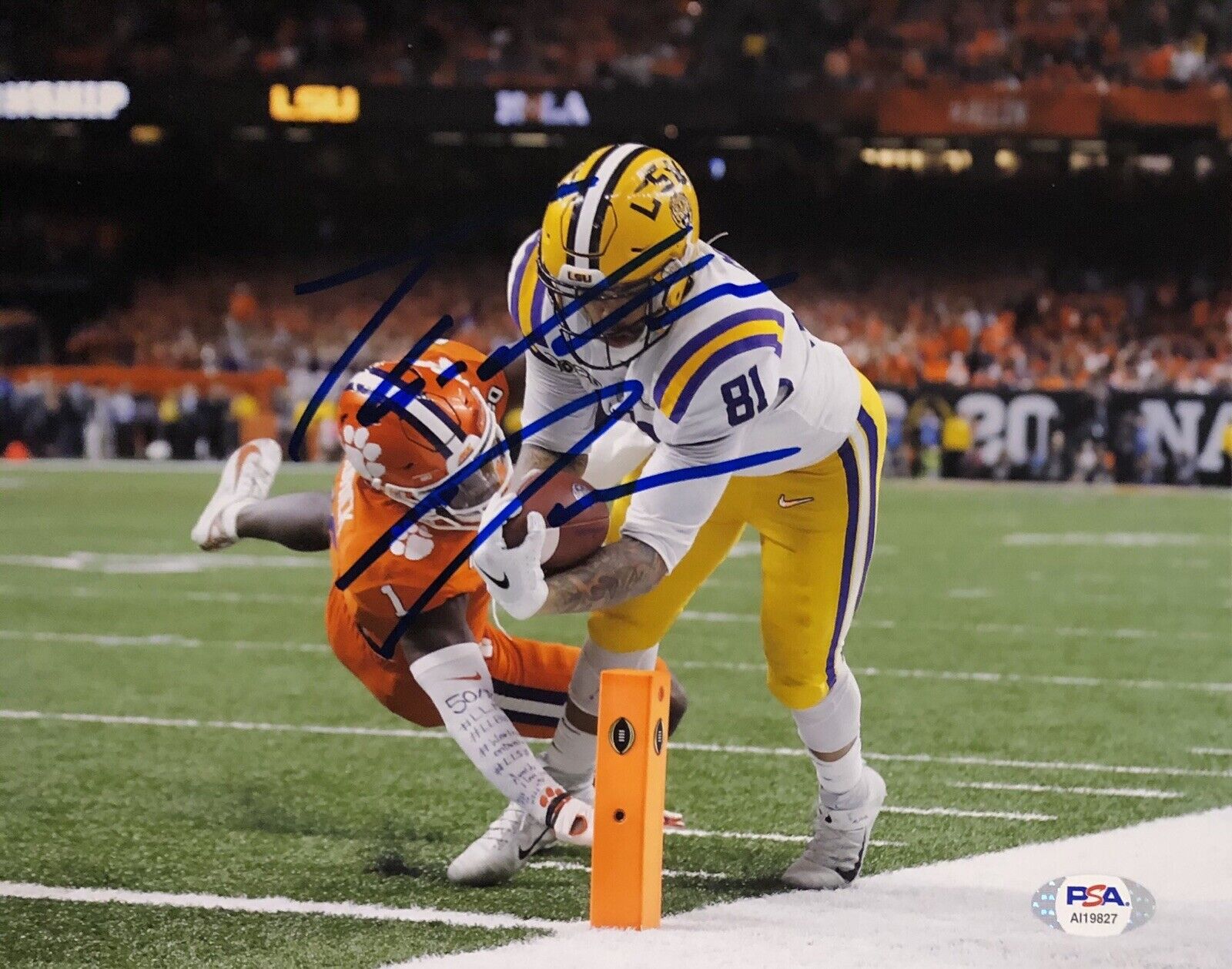 Thaddeus Moss Signed Autographed LSU Tigers 8x10 Photo Poster painting Psa/Dna