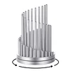 Modern Metal Pen Holder Creative Rotating Stainless Steel Pen Holder Designer Desktop Storage Box