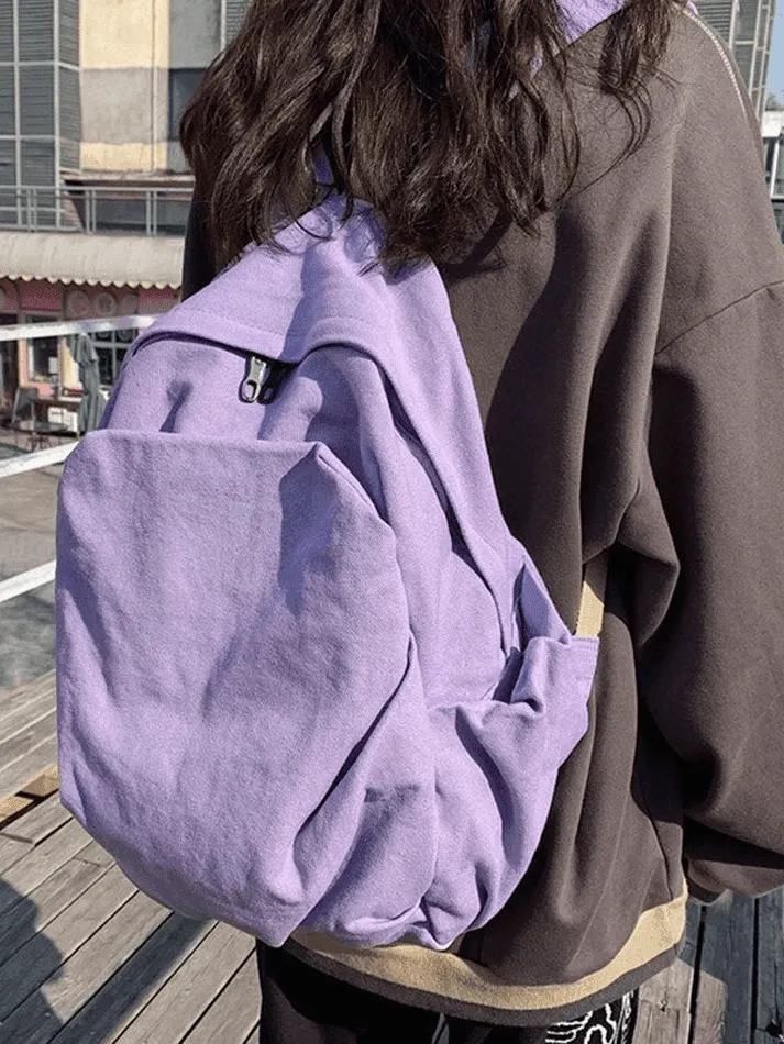 Brownm Vintage Wash College School Backpack