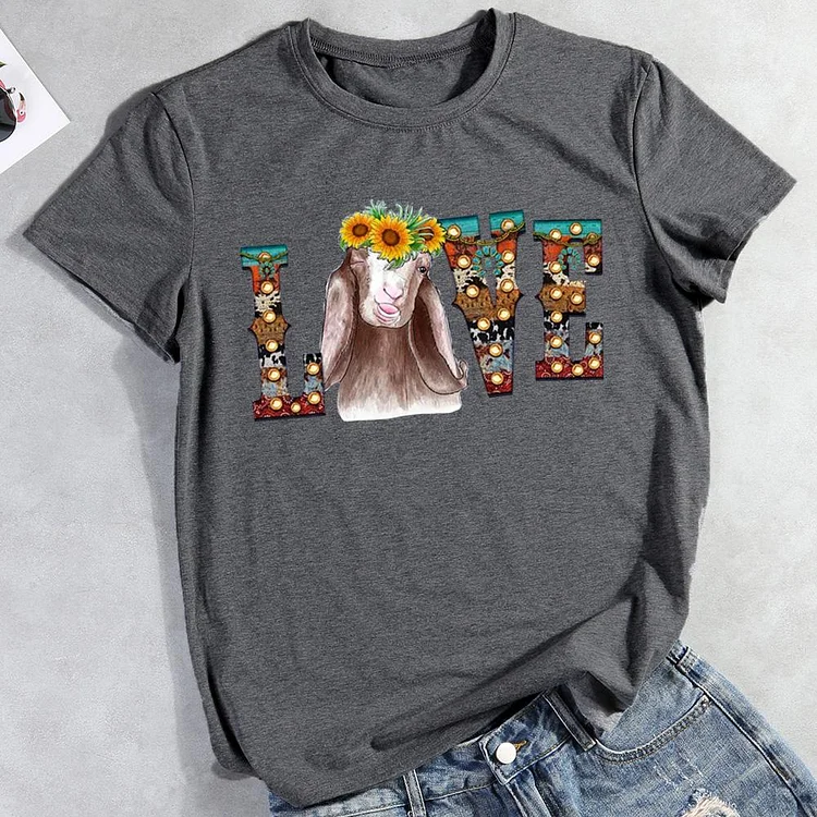 ANB -  Love Sunflower Goat T-Shirt Tee -012333