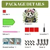 (US Local)Panda Theme Wood DIY Diamond Painting Hooks Home Decor Craft Kit for Wall Decor
