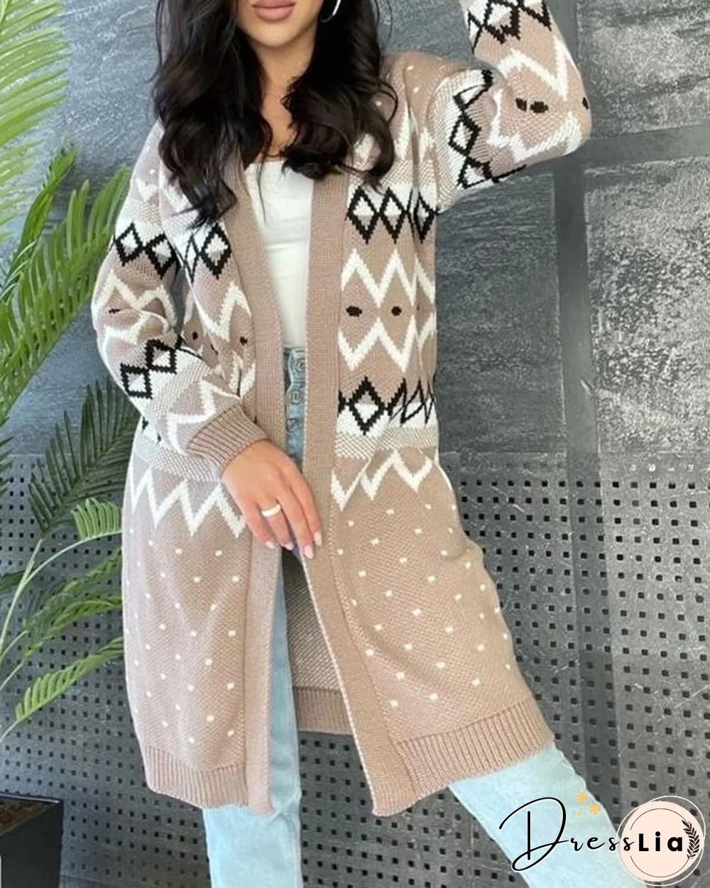 Women's Stylish Long-Sleeved Knitted Cardigan