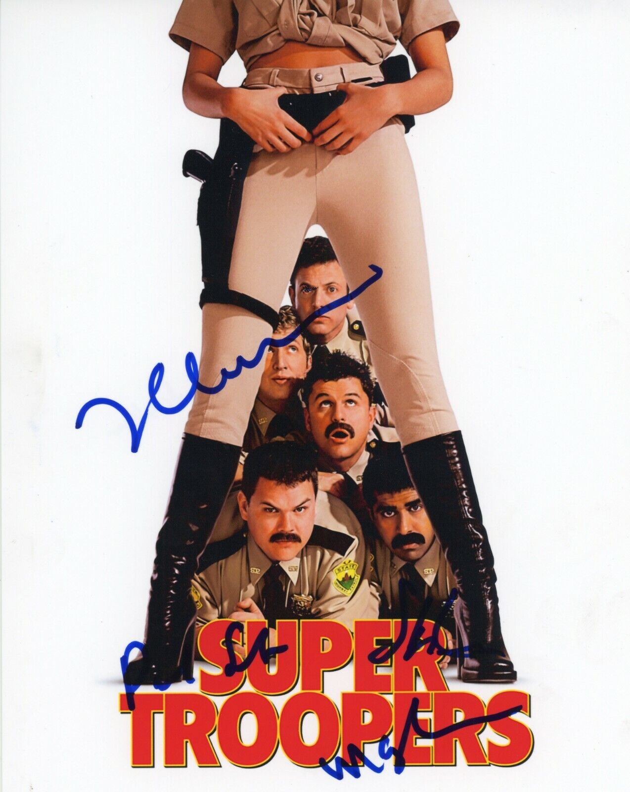 ~~ SUPER TROOPERS Cast x4 Authentic Hand-Signed Jay Chandrasekhar