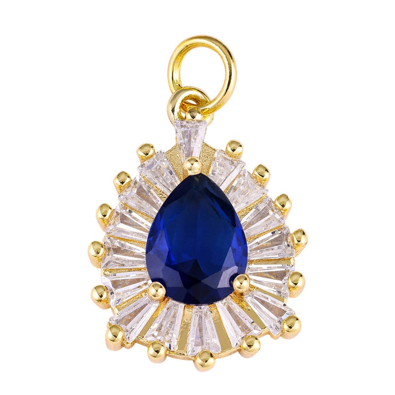 1 Piece Copper Zircon Water Droplets Pendant Jewelry Accessories