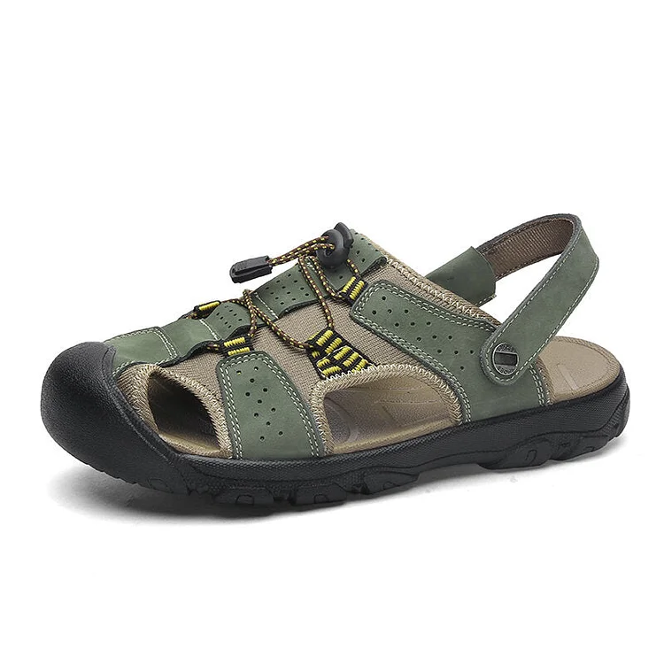 Men Anti-collision Non Slip Large Size Outdoor Casual Leather Sandals