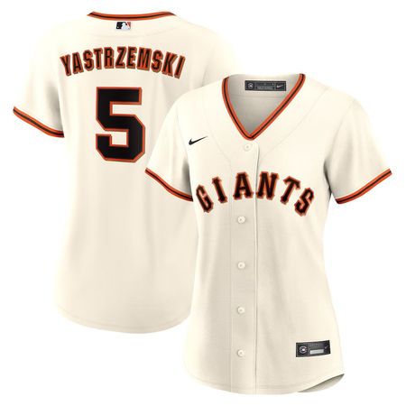 Women's San Francisco Giants #5 Mike Yastrzemski  Cream Home Replica Player Jersey