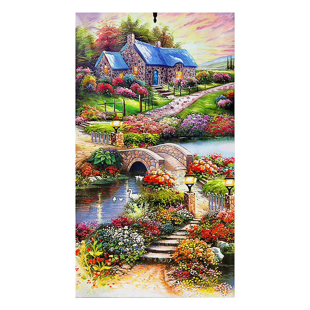 

50*90CM - 11CT Stapmed Cross Stitch - Village (Big Size), 501 Original