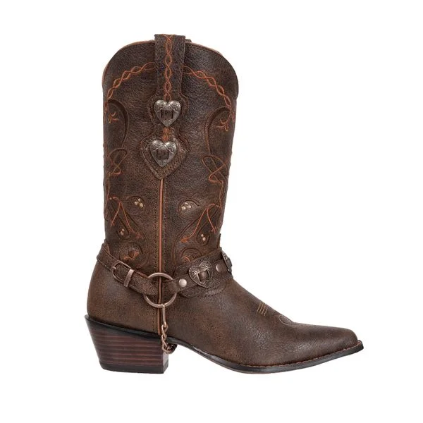 DURANGO CRUSH BROWN HEARTBREAKER WOMEN'S WESTERN BOOT-RD4155