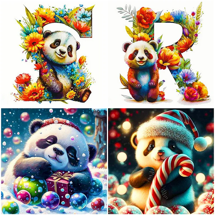 Christmas 5D Diamond Painting Kits, Big And Small Diamond Art Painting,  Panda Cartoon Diamond Painting, Home Decoration Gifts