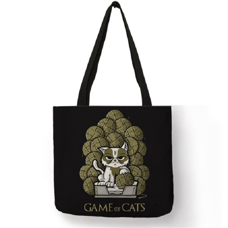 String Cat - Linen Tote Bag