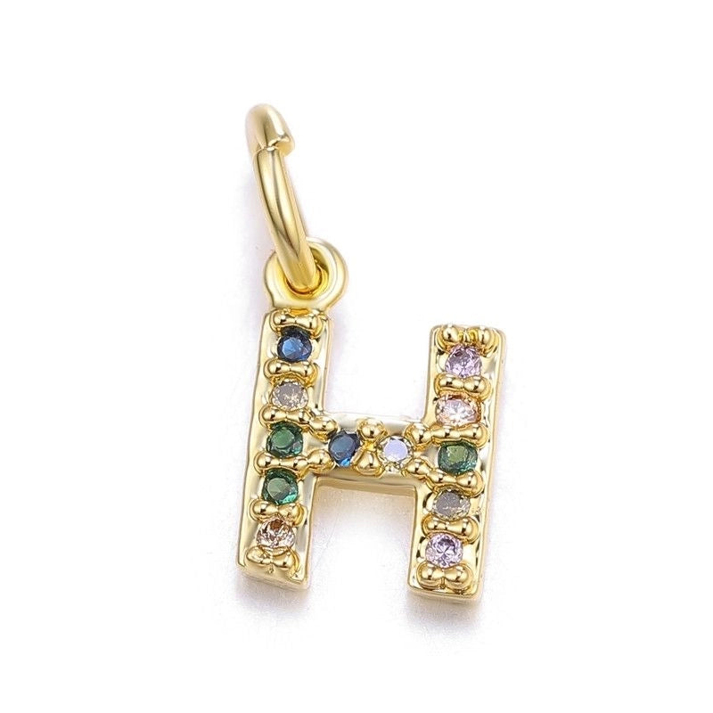 1 Piece Copper Zircon Letter Pendant Jewelry Accessories