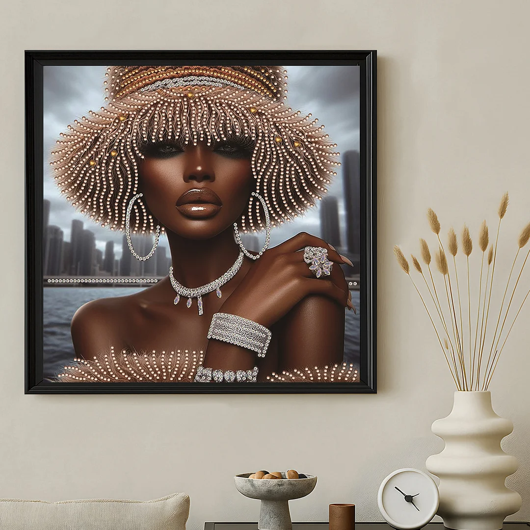 Diamond Painting - Partial Special Shaped Drill - Urban Black Beauty(Canvas|30x30cm)