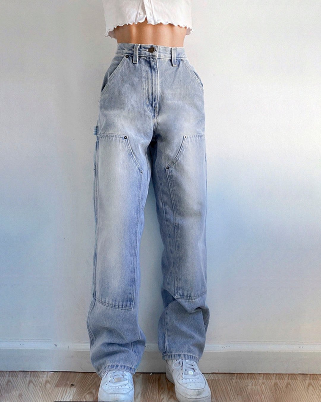 Fashionv-Denim Fabric Stretch Casual Everyday Women's Straight Jeans