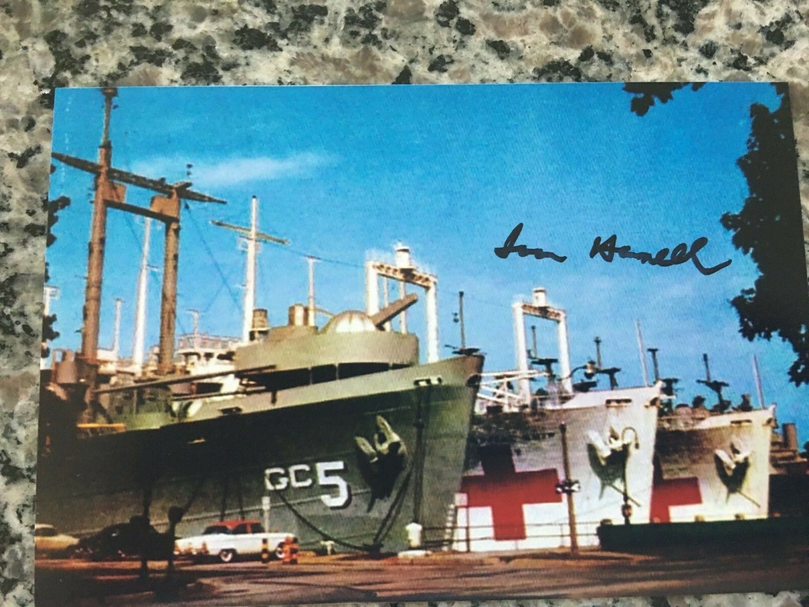 IKE HARRELL USS CATOCTIN LANDING CRAFT COXSWAIN VETERAN,RARE SIGNED Photo Poster painting