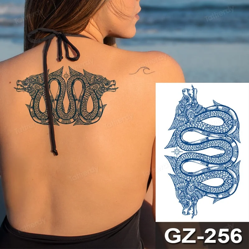 Waterproof Temporary Juice ink Sticker Triangle Star Words Feather Natural Fruit Gel Long lasting Tattoo Art for Men Women Arm