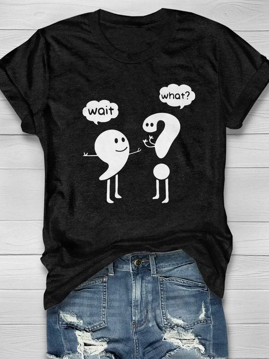 Grammar Teacher Print Short Sleeve T-shirt